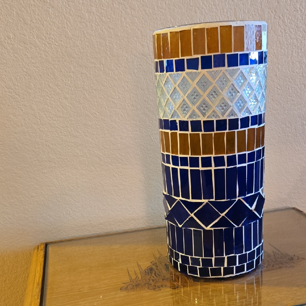 Handmade Glass Mosaic Vase
